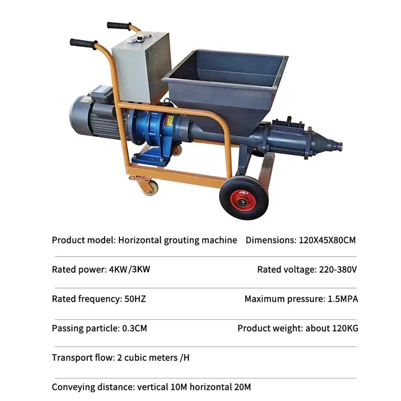 Cement Grouting Machine Multifunction Mortar Delivery Door Window Caulking Electric High Pressure PC Assembled Grout 220V / 380V