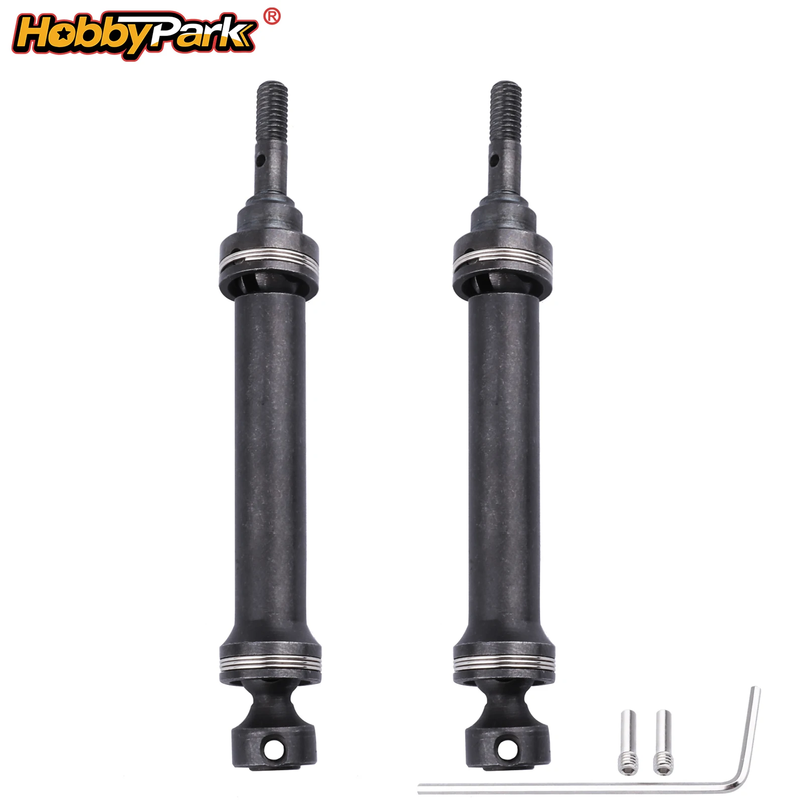 HobbyPark Steel Metal CVD Driveshaft Assembly Front Rear for Traxxas 1/16 E-Revo Replaces 7151 2pcs