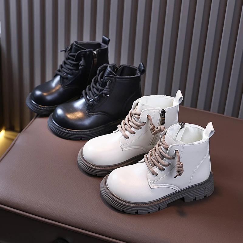 

Children Fashion Ankle Boots Lace Up Boots Soft Sole All Seasons New Ages 3–18 Girl Shoes Casual Footwear for Toddler Kids Shoes