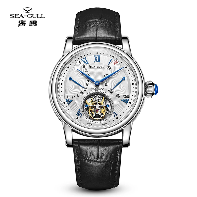 Seagull Tourbillon Automatic Mechanical Luxury Men Top Watch 70th Anniversary Year of Snake Limited Edition Dual Calendar 8004