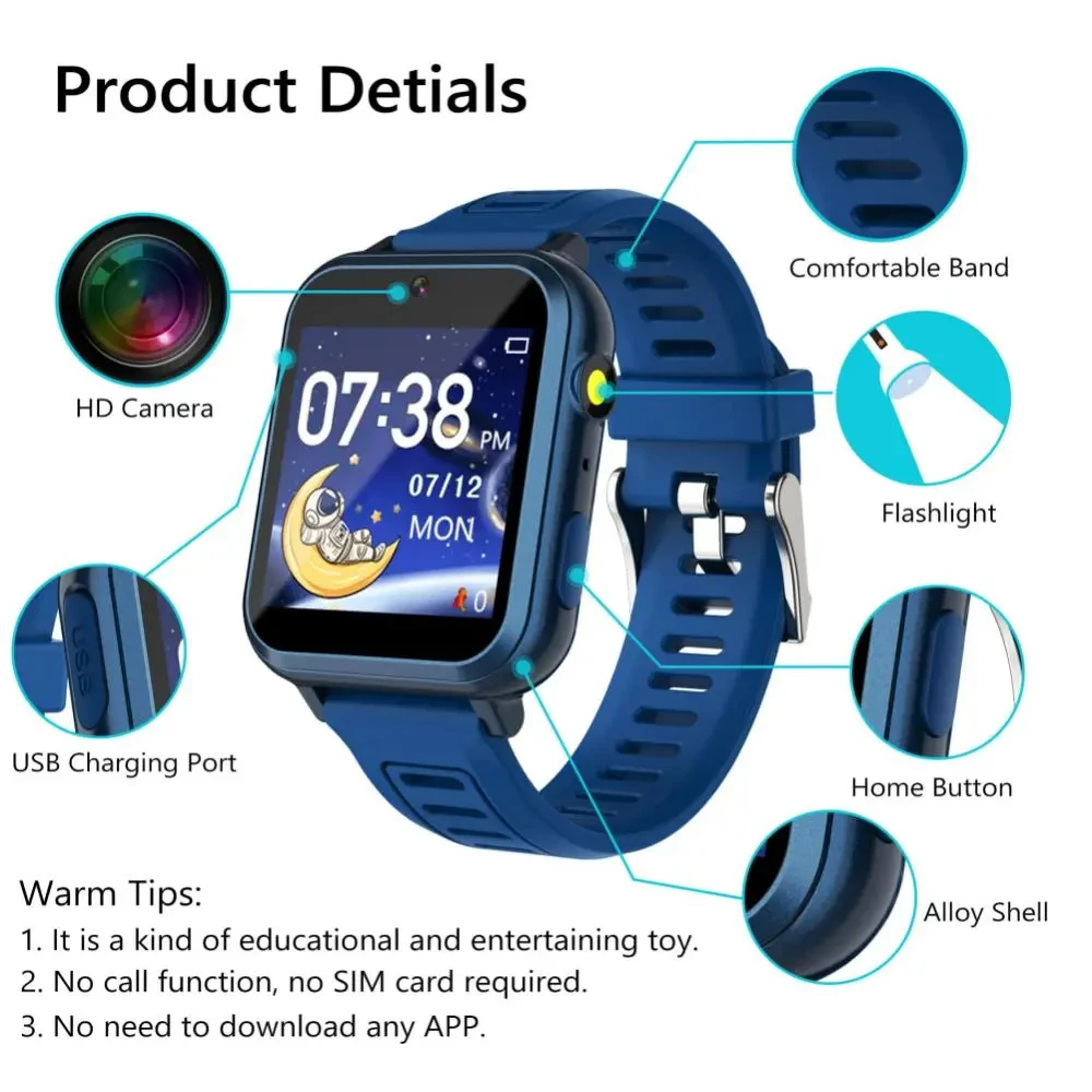 2024 smart watch Kids Waterproof Children Game Watch  Fashion Sport Bracelet Girls Boys Watches Silicone Smart Touch Screen