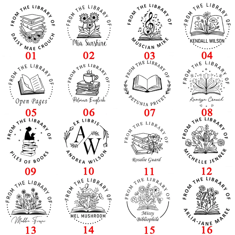 Custom Initials Embosser Stamp, Book Embossing Stamp Personalized Logo Wedding Embossing Stamp, Address Stamp, Form the Library