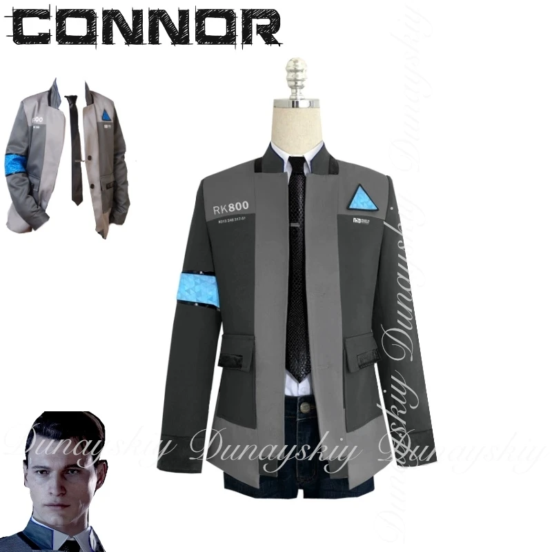 Detroit: Become Human Game Connor One Personaje Un estado del arte Prototipo Android enviado por CyberLife Cosplay traje de juego