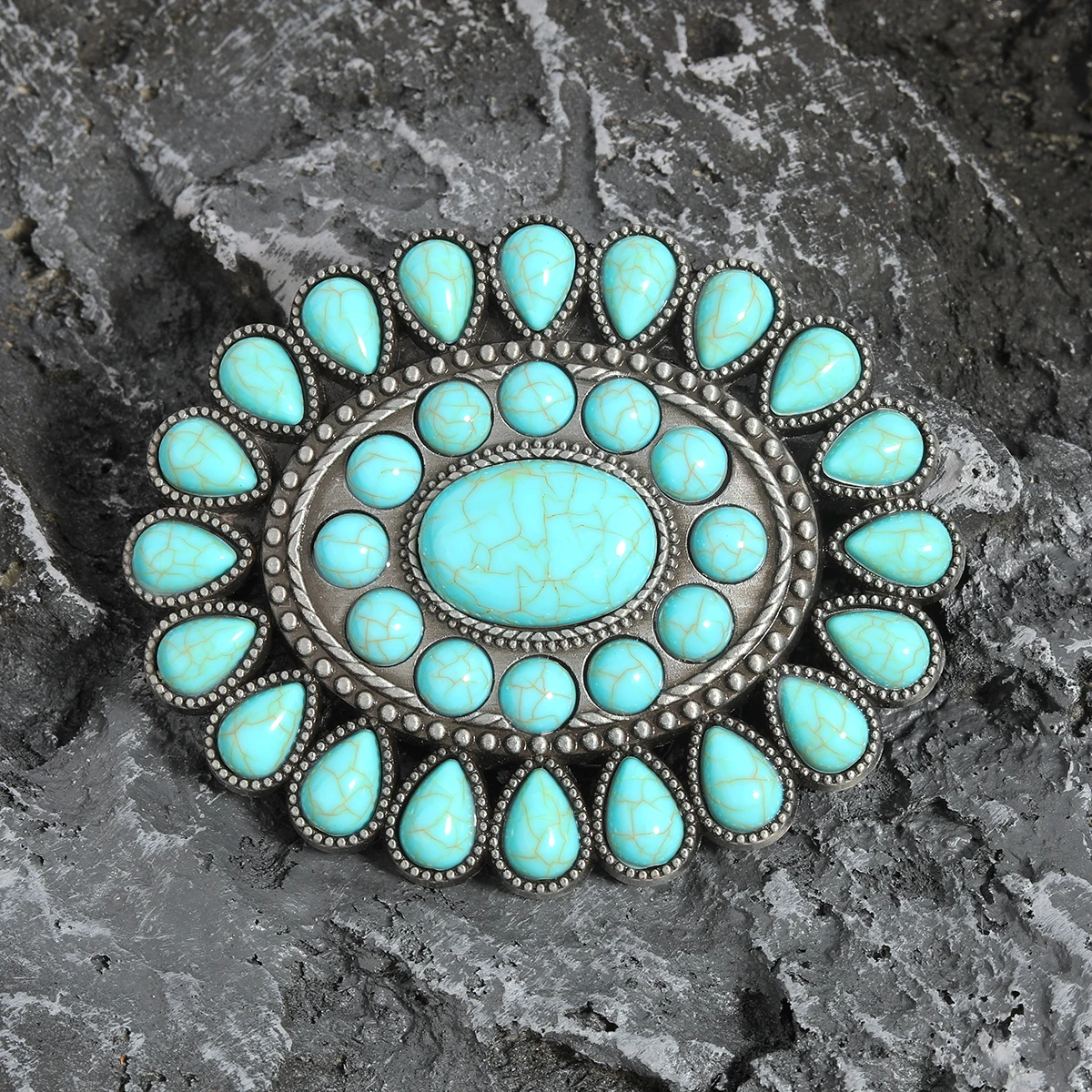 1PC beaded retro accessories bohemian turquoise belt belt head buckle wholesale