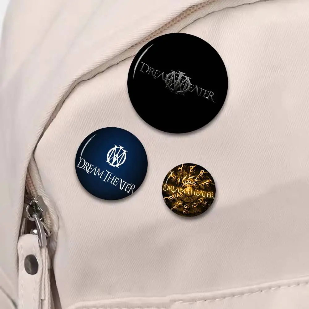 D-Dream Theater Heavy Rock Band Photo Brooches Creative Round Badge Gifts Pins 32/44/58mm