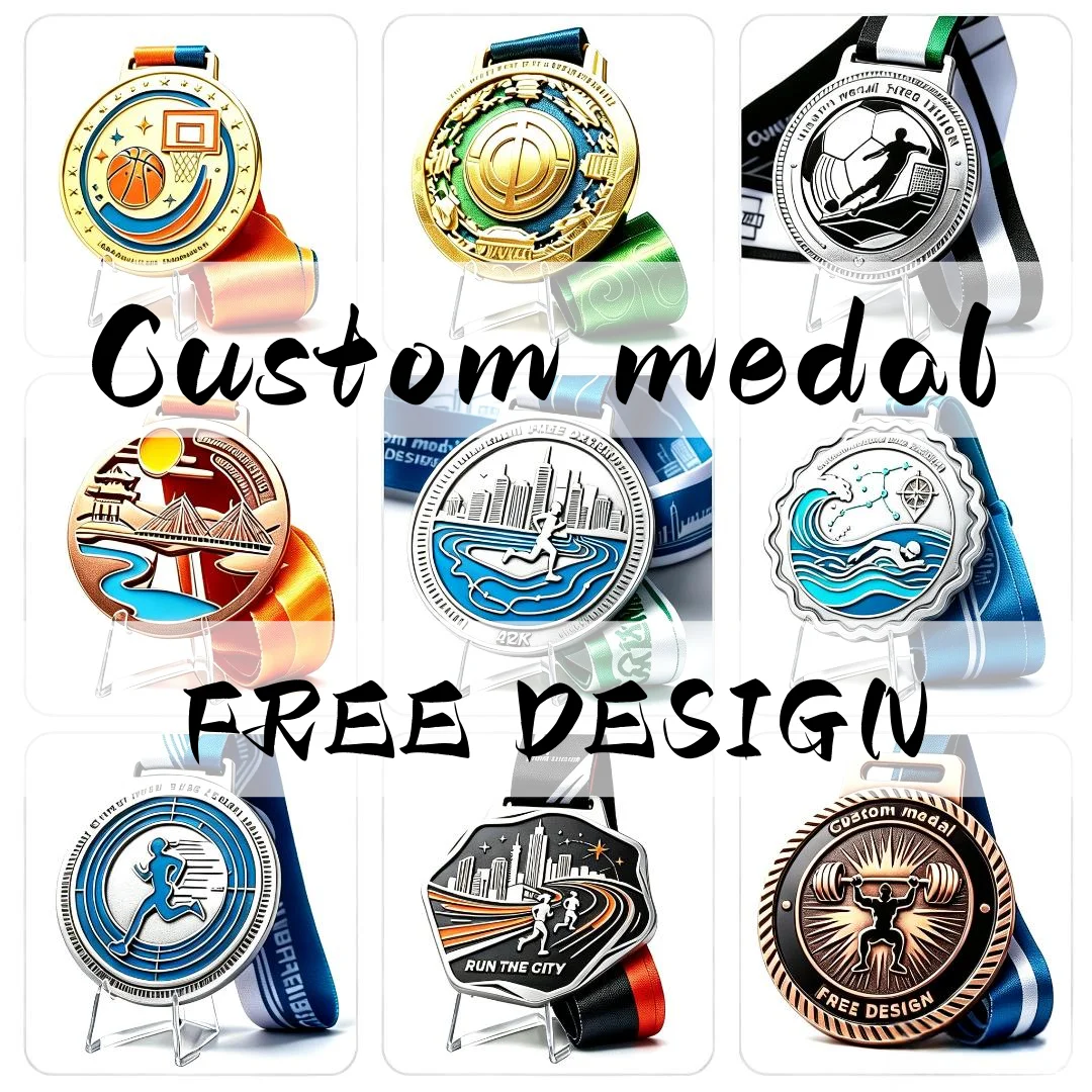 Custom Metal Medals Custom Medallion Design Your Own Sport Metal Medal Zinc Alloy 3D Enamel Stamped Competition Award Souvenir
