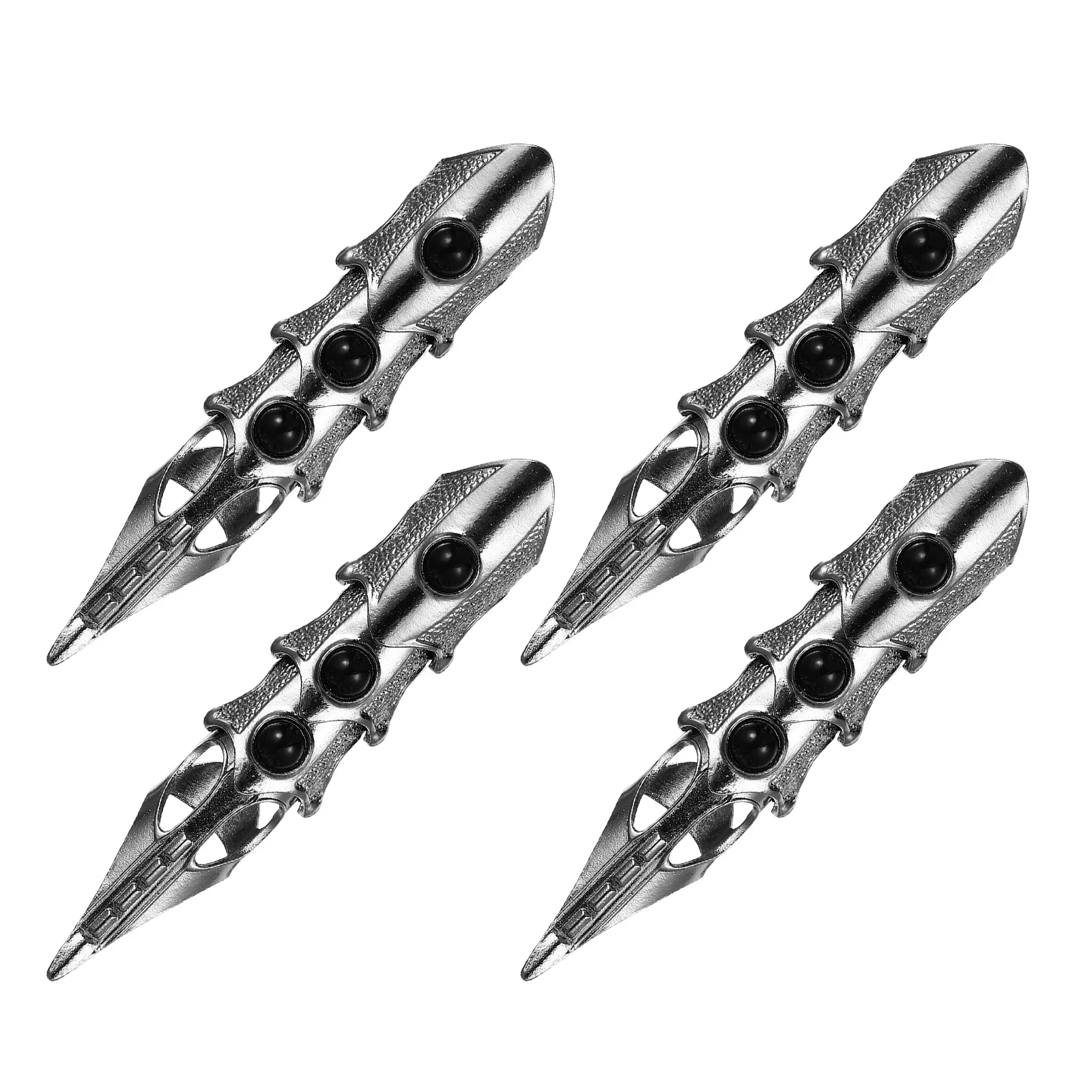 4 pçs anel de dedo longo vintage articulado gótico dedo completo conjunta anel halloween punk cosplay traje jóias para homens