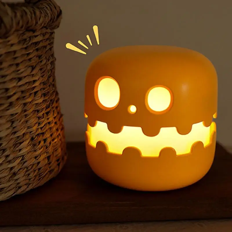 Pumpkin creative funny Halloween gift night light, stepless dimming, eye protection, table lamp, timed night light