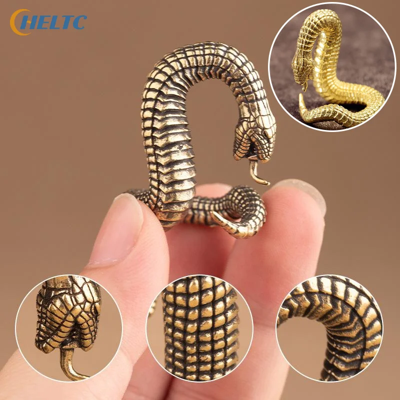 النحاس النحاس النقي الأفعى مكتب زينة ديكور المنزل الحلي الإبداعية الحيوان تمثال الحرف خمر المنمنمات التماثيل #1