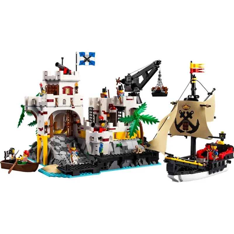 Miniso Disney Medieval Pirates Series Eldorado Fortress 10320 Fortress Pirate Barracuda Bay Modular Building Blocks Bricks Toy