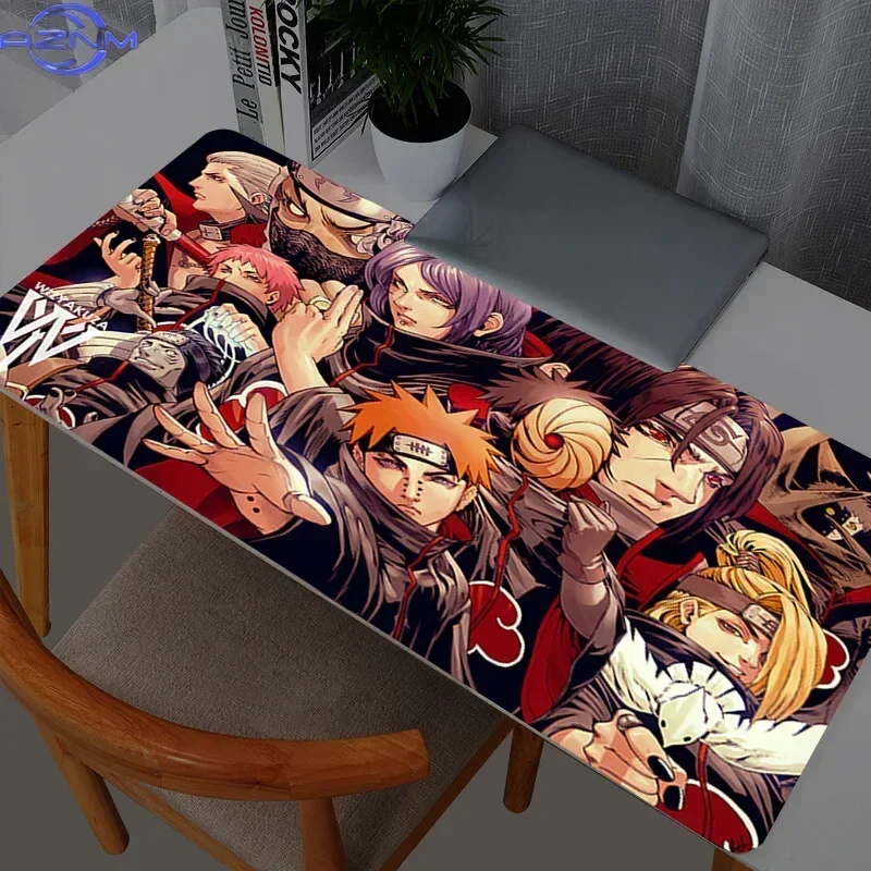 Red Themed Anime Characters Group Large Mousepad, Rubber Base Extended Desk Mat, Non-Slip Waterproof Keyboard Pad for Gaming and