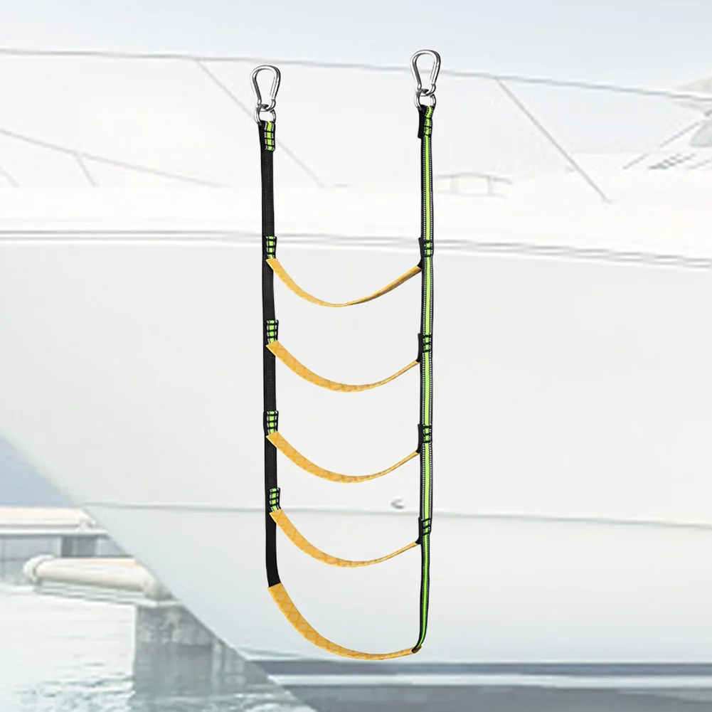3/4/5 Step Boat Rope Ladder Stretchable Assist Boat Folding Ladder Yacht Rope Ladder for Sailboat Kayak Canoe for Sailboat Yacht
