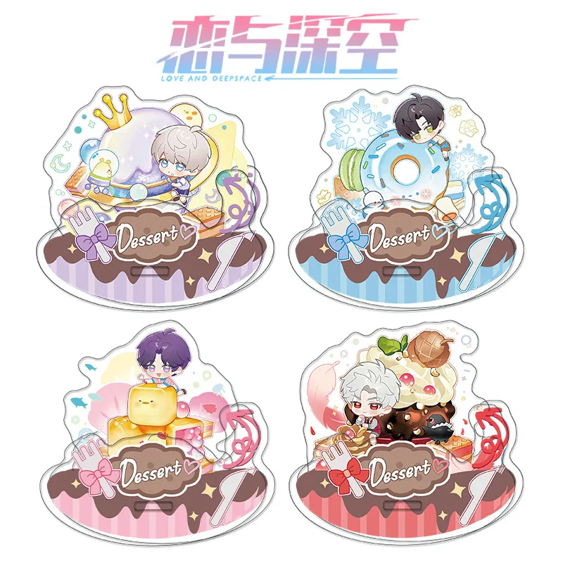 Anime Love and Deepspace Luosen Dessert Cake Shake Stand Sylus Zayne Xavier Rafayel Cosplay Acrylic Fighter Standing Sign Decor