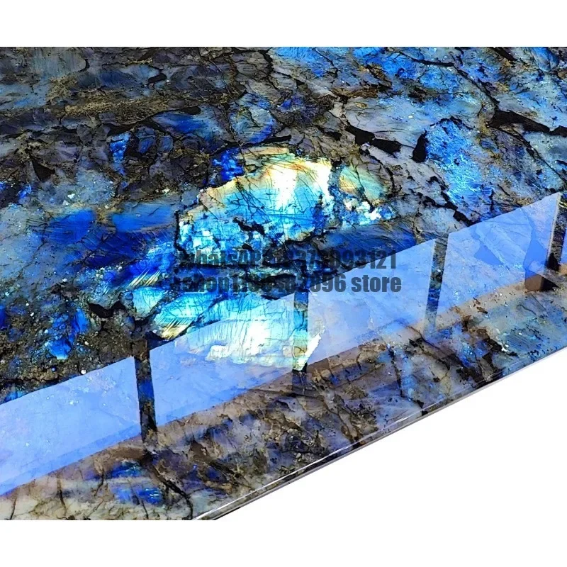 natural luxury stone Blue jadeite luxury stone dining table rectangular high-end, light luxury high-end sense,