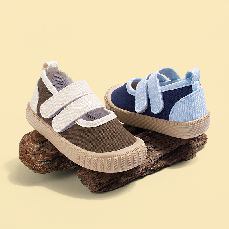  Spring in-stock boys' shoes, casual stylish kids' square-toe shoes, soft sole hook-and-loop boys footwear, mid shoes 