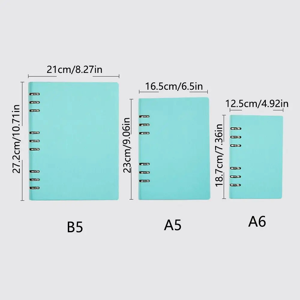 Portable Hollow Loose-leaf Notebook Thickened Lined Pages Binder Journals Hard Cover PU Leather Removable Diary Office