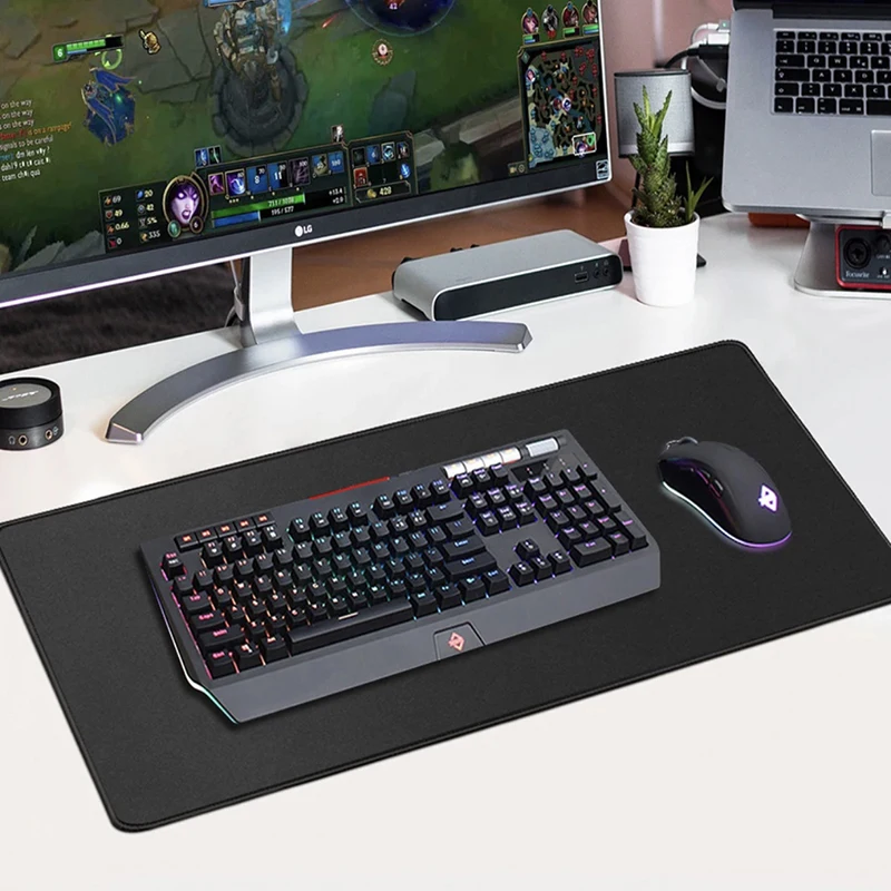 XXL Black Mouse Pad Gaming Mousepad Large Gamer Cabinet Carpet Stitched Edges PC Desk Mat keyboard pad Computer Gaming Accessory