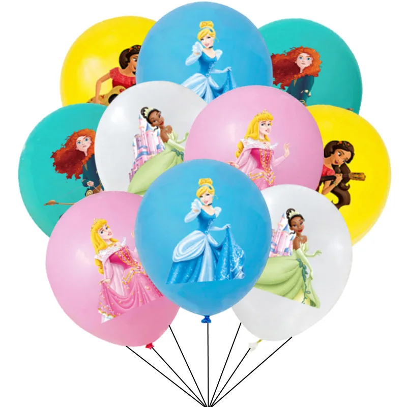 10/20pcs Disney Princess Theme Encanto Aurora Sleeping Beauty Balloon Baby Birthday Party Decoration 12inch Latex Balloon Set