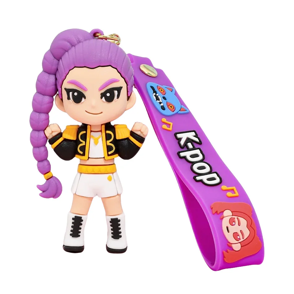 4pcs KPOP Keychain, Tiger Character PVC Figure Keychain, Cute Harajuku Style Key Ring for Kids & Fans ChristmasGift