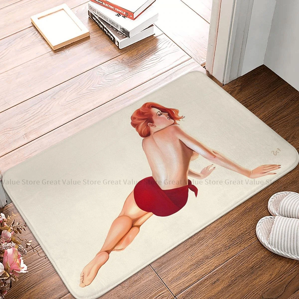 Pin Up Girl Bath Non-Slip Carpet Vintage Bedroom Mat Welcome Doormat Floor Decoration Rug