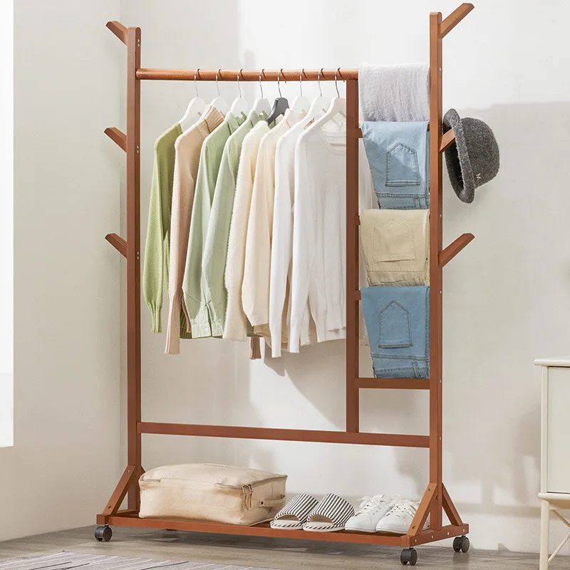 Clothes Rack Floor-standing Bedroom Garment Rack for Clothes Storage Home Use Vertical Clothes Drying Rack