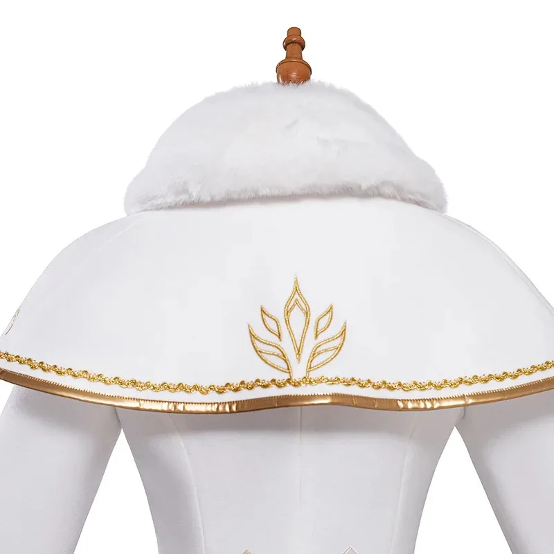Set Kostum Aksesori Celana Selendang Kerah Kulit Jubah Mantel Putih Cosplay Anime Zelda Musim Dingin Baru