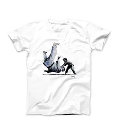 Banksy Judo Match Near  Graffiti Art T-shirt High Quality 100%Cotton Short Sleeve