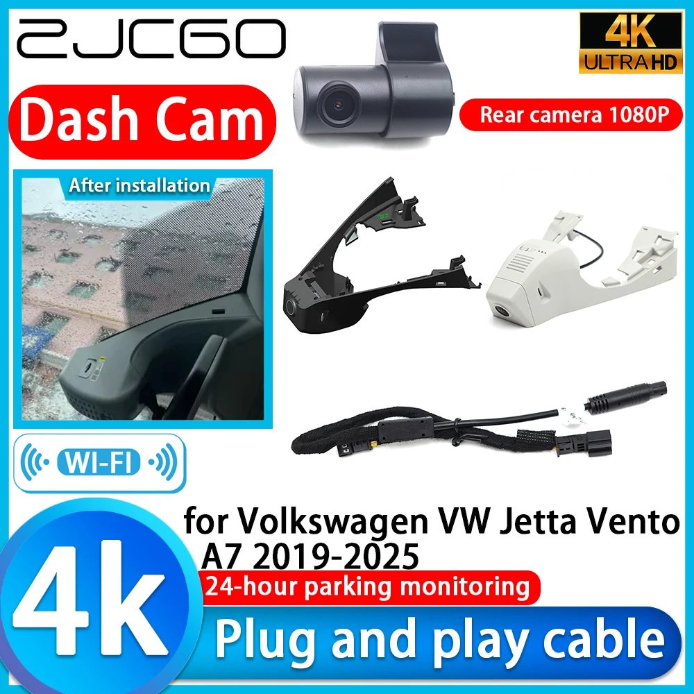 

ZJCGO for Volkswagen VW Jetta Vento A7 2019-2025 4K DVR Dash Cam Car Camera 2160P Sony Lens 24h Monitor Video Recorder Recording