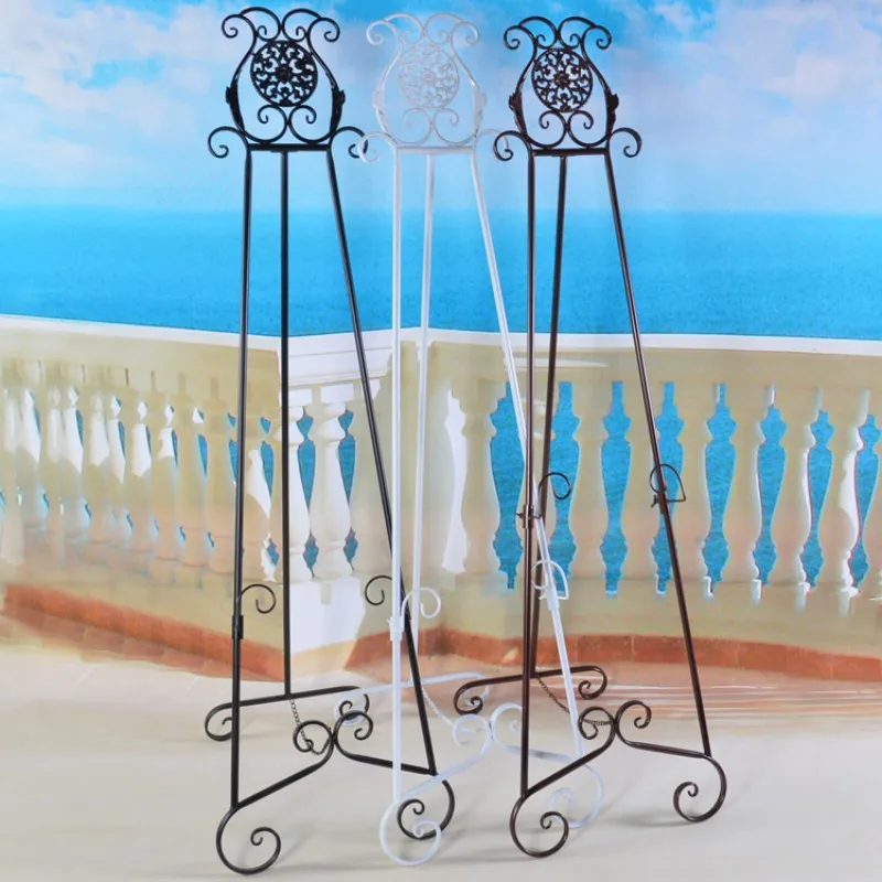 Wrought iron oil painting notice stand, photo frame, floor-to-ceiling wedding bracket, billboard, welcome sign, poster display
