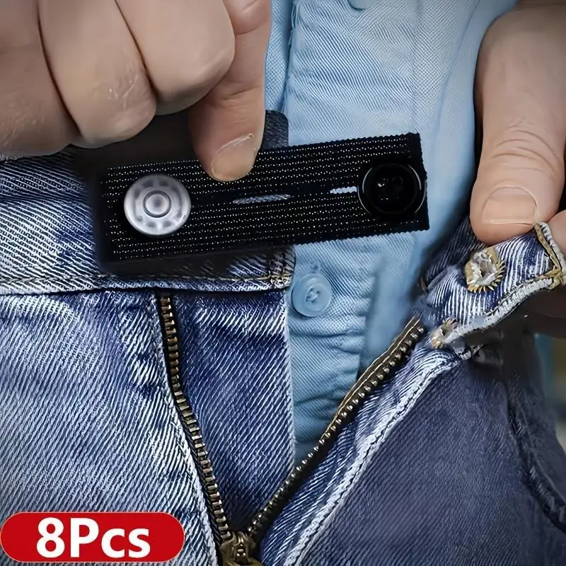 8PCS Elastic Waist Extenders Adjustable Waistband Expander for Men And Women Jeans Pants Button Extender Garment Additions