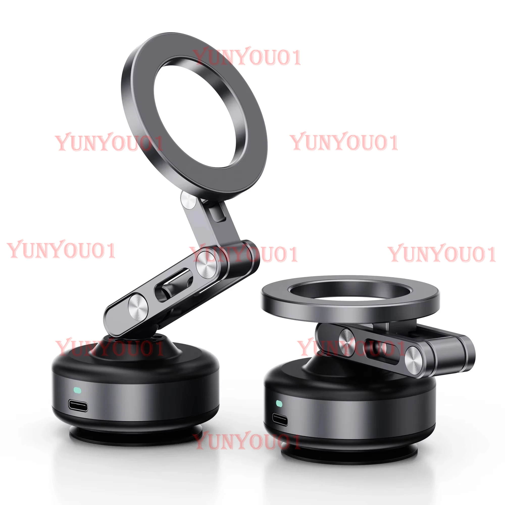 

Magnetic Car Phone Holder 360° Rotating Folding Electric Vacuum Suction for Car Navigation Gym Kitchen Streaming Bracket