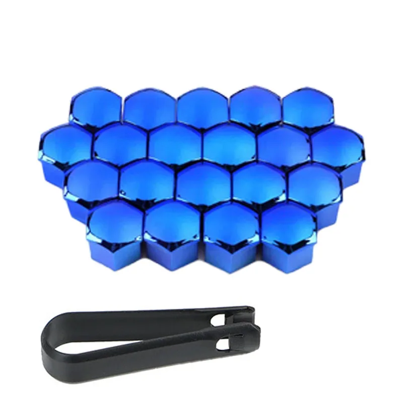 17/19/21mm Auto Rad Reifen Mutter Kappen Auto Reifen Hub Anti-Rost Staubdicht Schraube Bolzen Abdeckung schutz Abdeckung Rot Blau Silber 20 Teile/satz