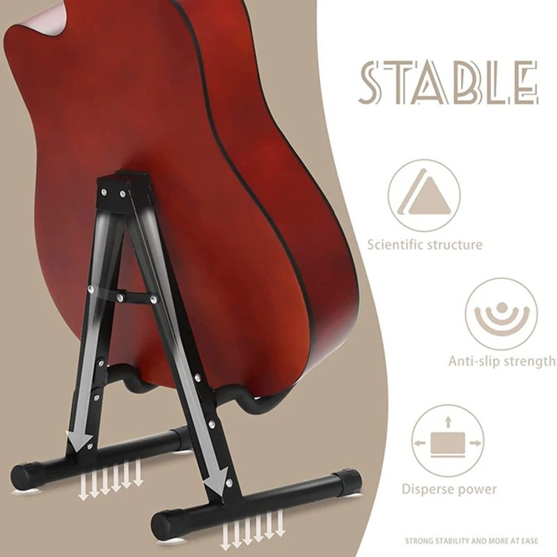 1 Piece Folding Folk Guitar Stand Wooden A-Type Vertical Floor Electric Guitar Stand