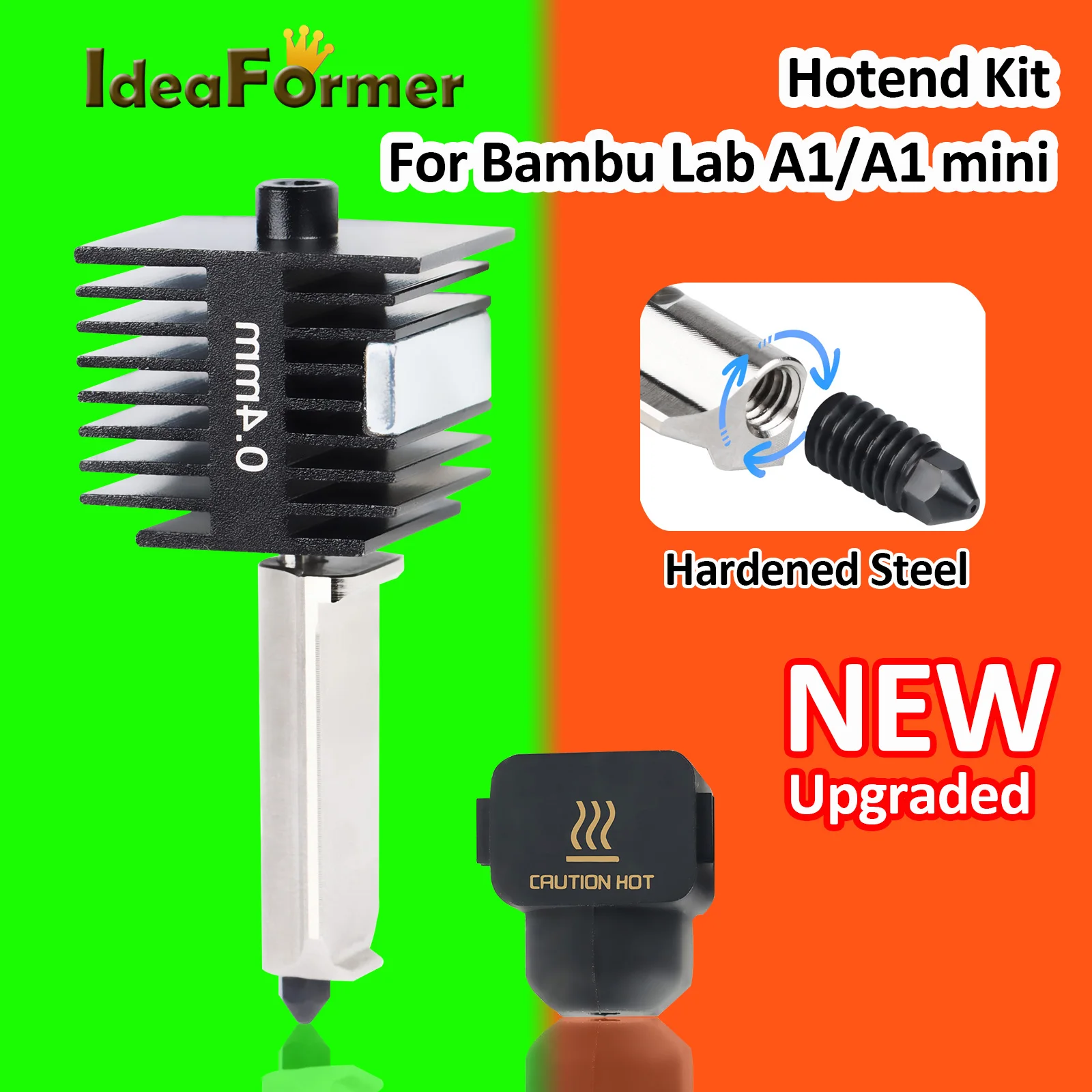 

Детали для Bambu Lab A1 Mini для BambuLabs A1 Маленький Наконечник оригинальный Hotend сопло из закаленной стали подходит для 3D принтера Bambu A1 A1mini