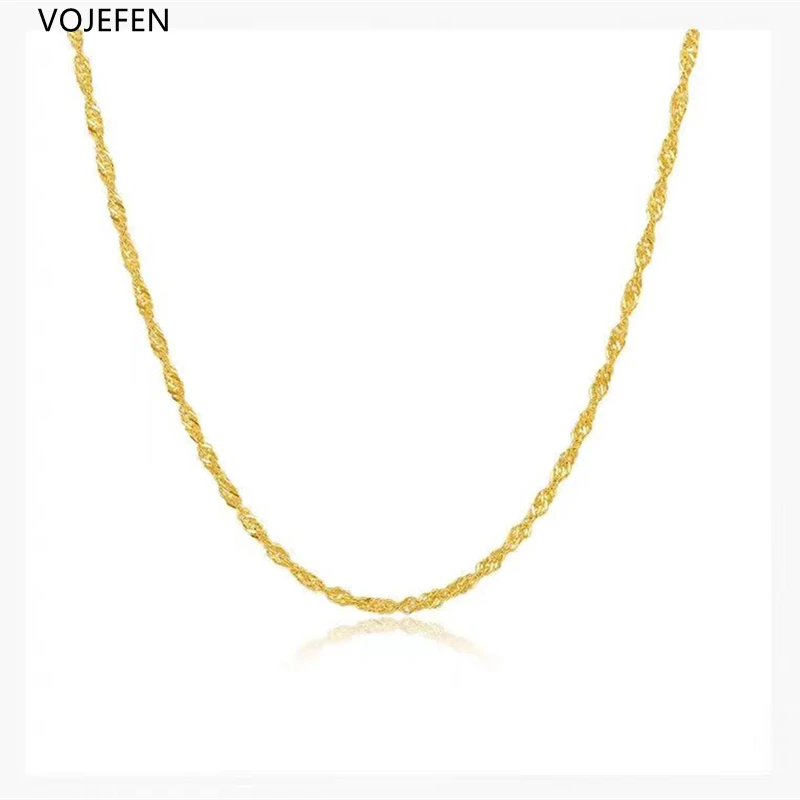 VOJEFEN 18k Gold Necklaces Original AU750 Twist Links Rope Wave Chains Choker Real Gold Fine Jewelry Luxury Jewellery Certified