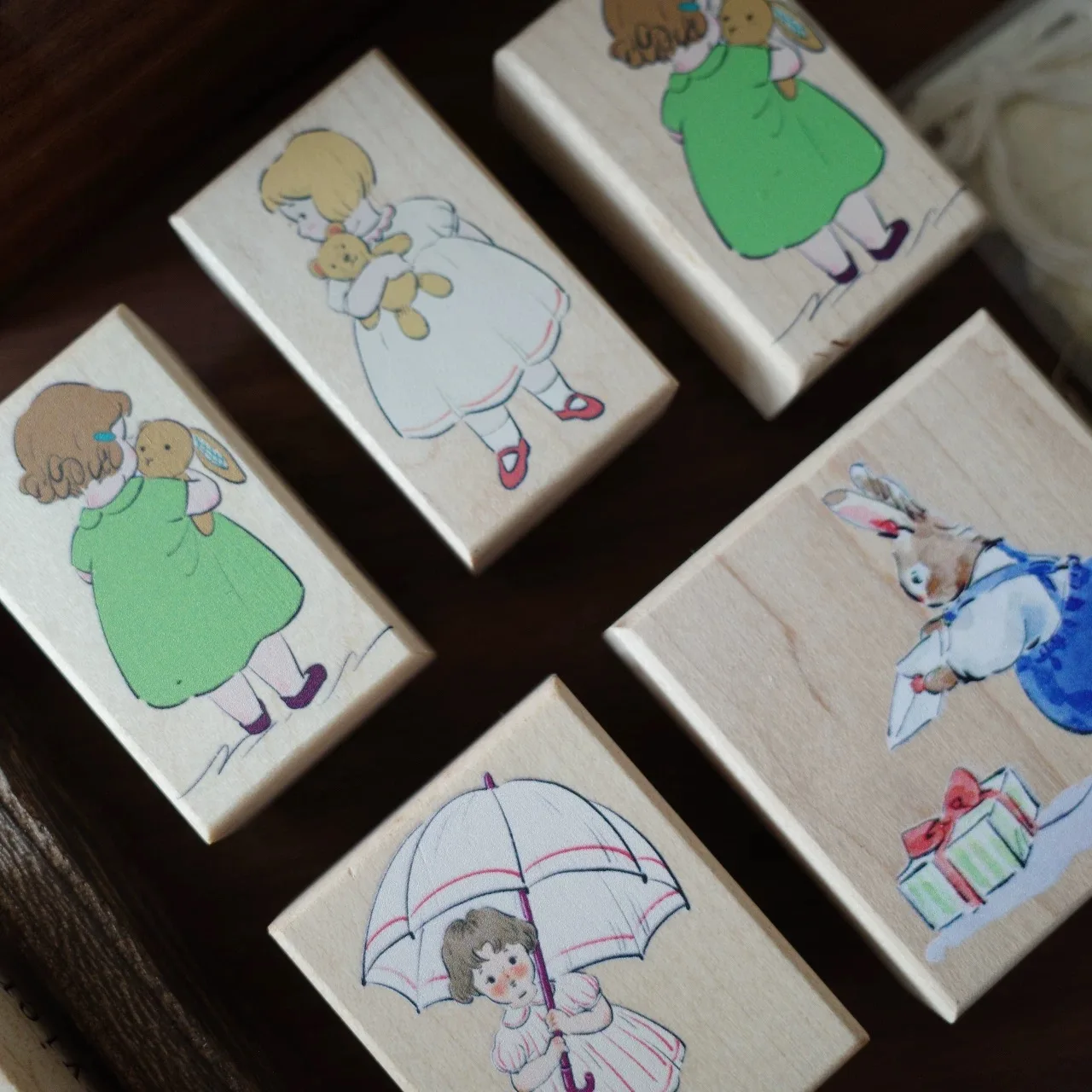 YiEr Studio Vintage Lovely Doll Girl Wooden Rubber Stamp for DIY Scrapbooking Photo Album Card Making