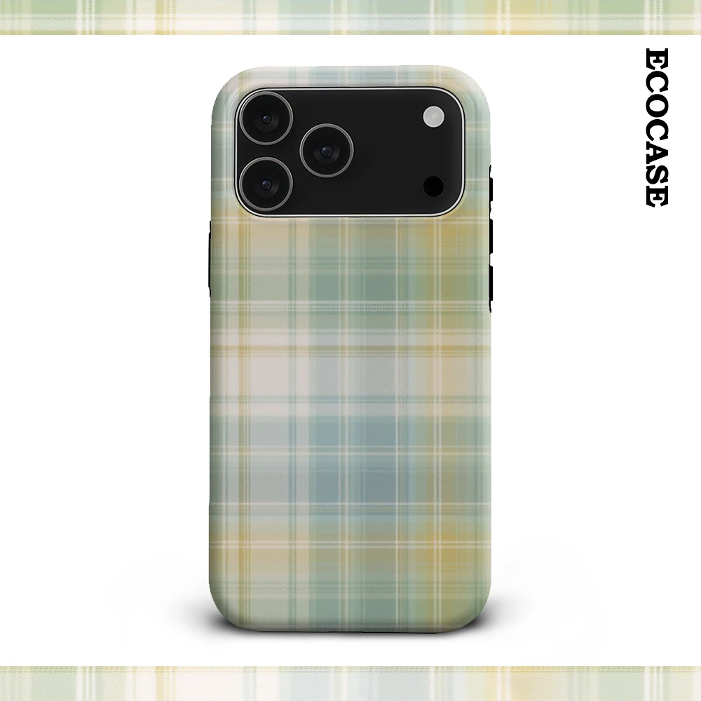 Groen pastel geruit patroon IPhone 17 Must-Haves telefoonhoesje voor IPhone 17 16 15 14 13 12 11 Pro Max Plus dubbellaagse achterkant