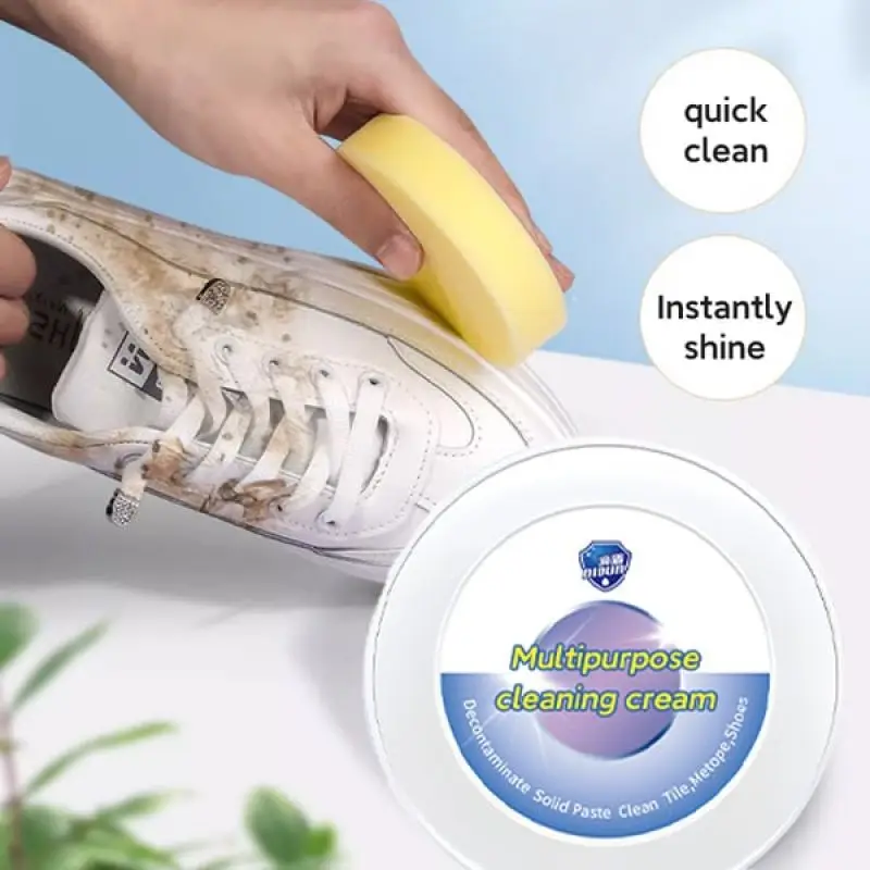 260g White Shoes Cleaning Cream Stains Remover Shoes Whitening All-Purpose Cleansing Cream With Wipe Sponge For Shoes Sneakers