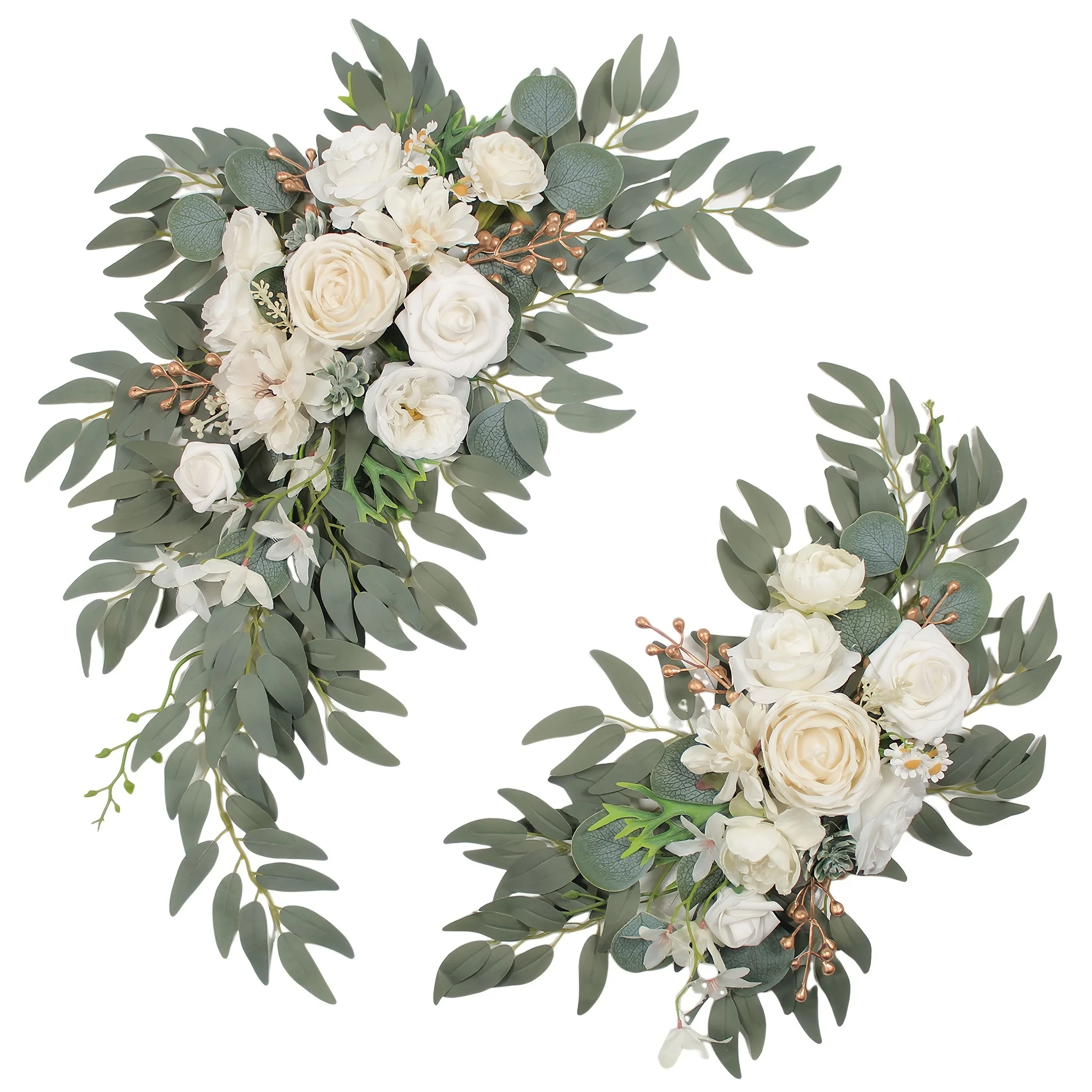 2 pièces de fleurs artificielles décoratives pour mariage, fleurs pour arche de mariage, panneaux de bienvenue et décorations de fond pour mariage