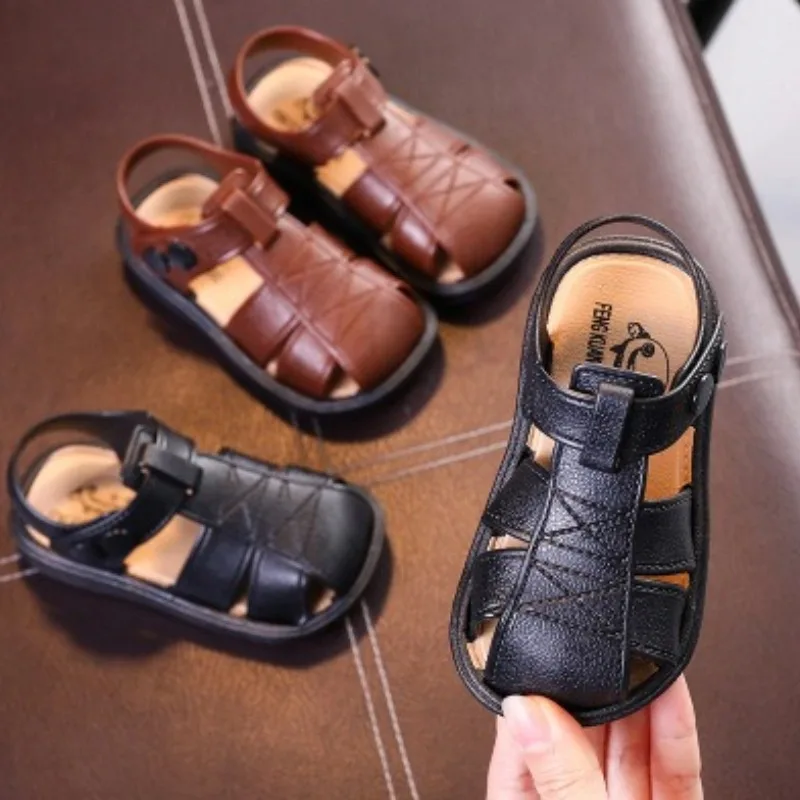 Child Boys Sandals2026new Korean Version Retro Child Soft Soled Shoecasual Boys Anti Slip Student Beachshoechild Walkingsandals