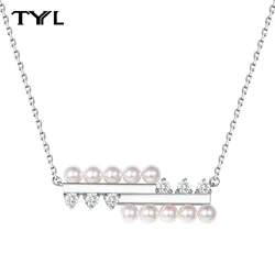 TYYL New 925 Silver Shell Pearl Pendant Necklace for Women Mountings Beads Crystal 5A Zircon Findings Base Jewelry Luxury Gifts