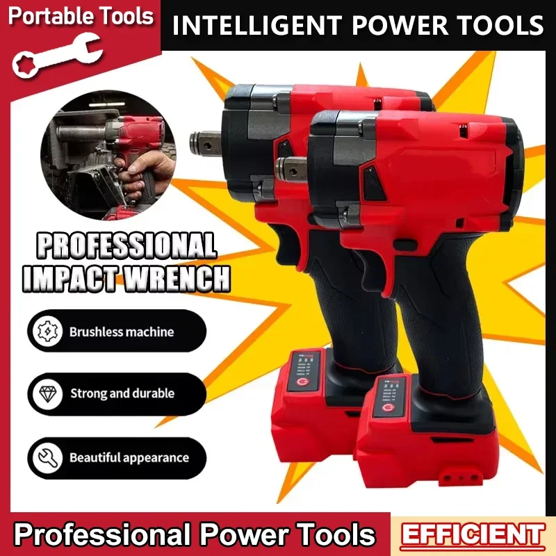 

Fit Milwaukee Brushless Cordless 1/2 Electric Wrench Car Truck Repair Screwdriver Impact Drill Rechargable For 18V Battery Tools