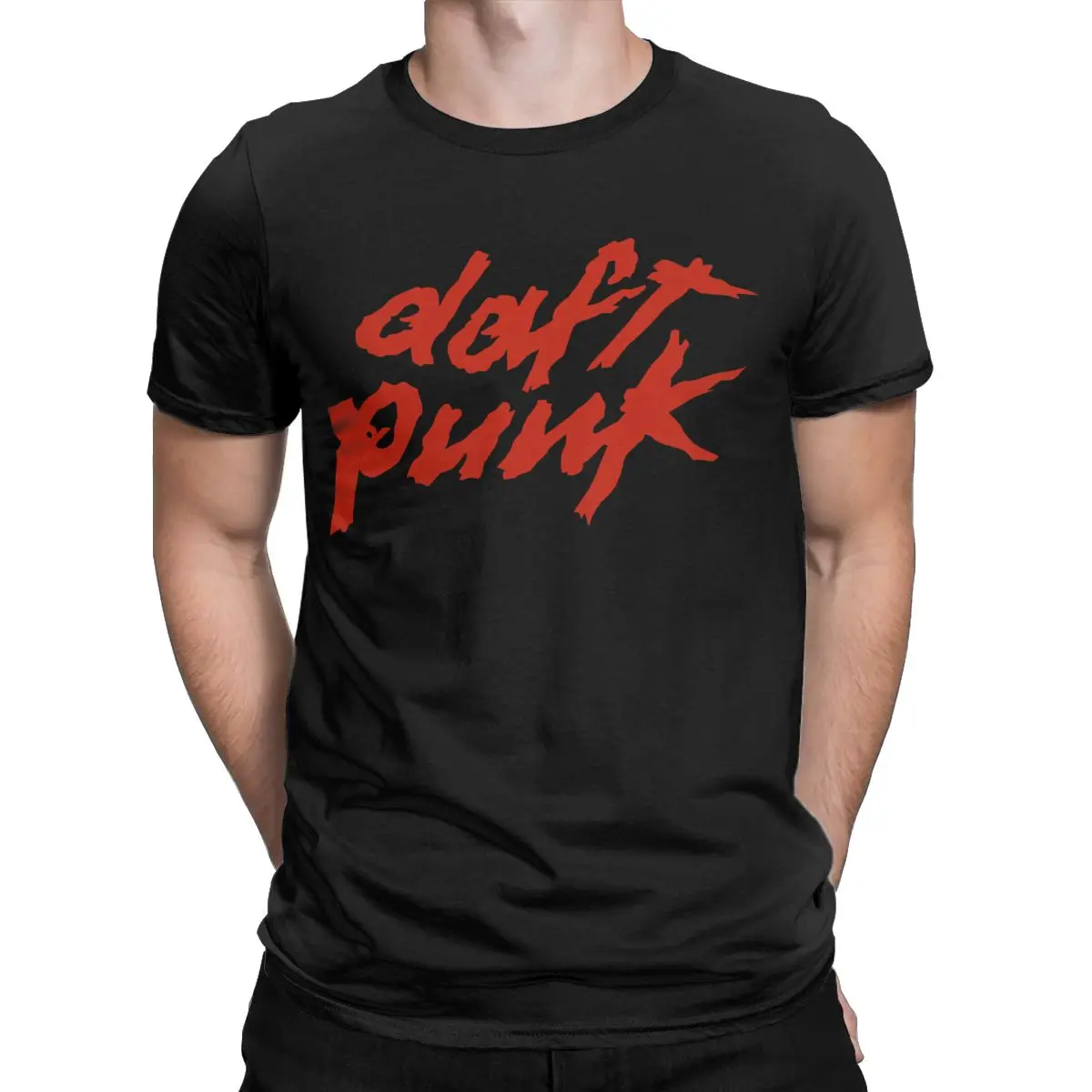 Daft Punk Men\'s T Shirt Funny Tee Shirt Short Sleeve Crew Neck T-Shirt Pure Cotton Plus Size Clothes