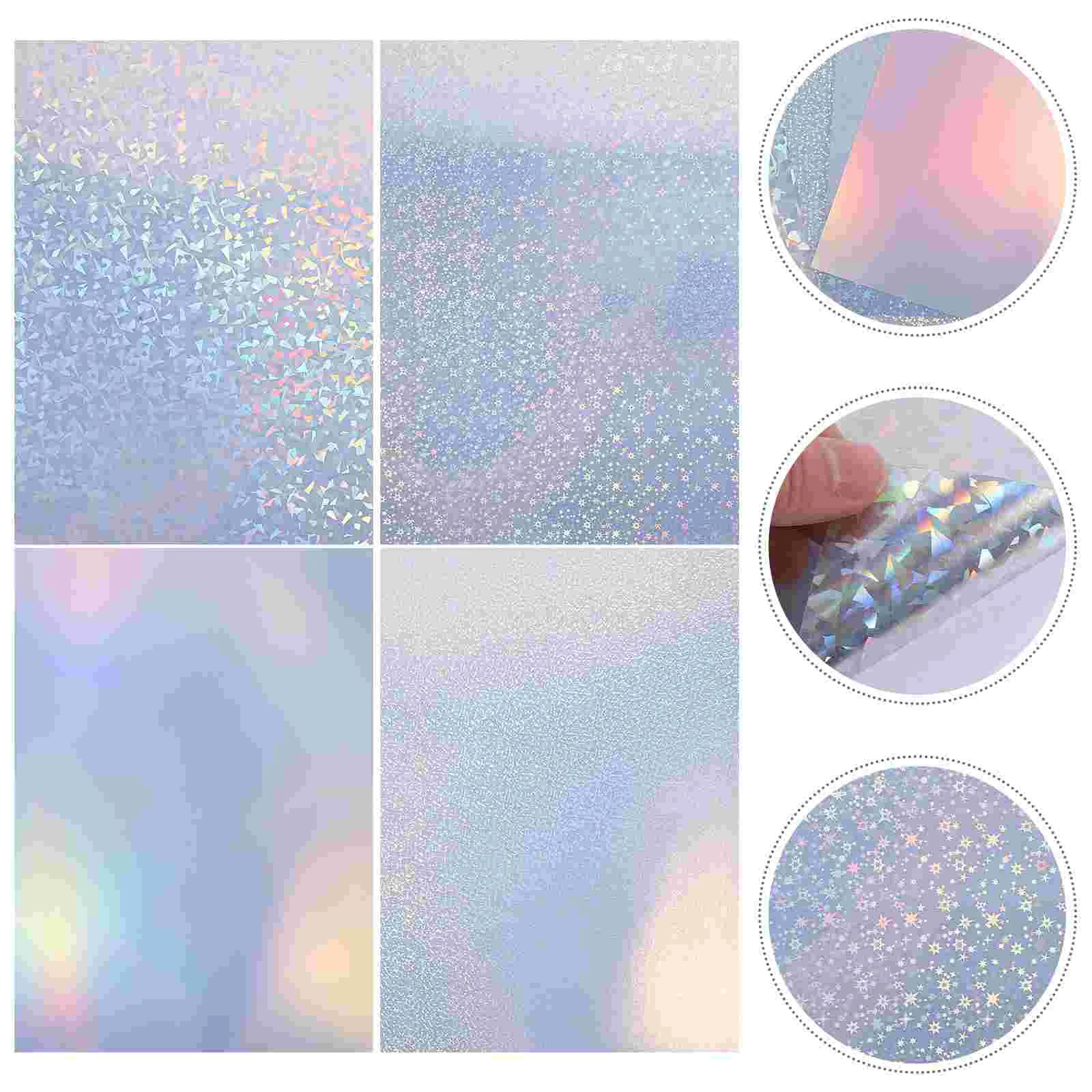 20 Sheets Holographic Printing Paper Sticker Printer Mailing Labels Waterproof Vinyl Stickers Sticky Nail Printable