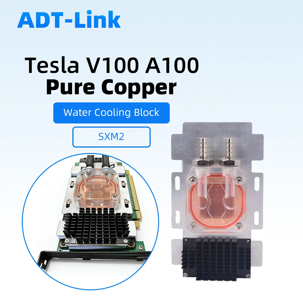 Upgraded Copper + Full Aluminum Water Block for NVIDIA Tesla V100 SXM2  A100-SXM2 PG199-SXM2 Computing Card High Performance