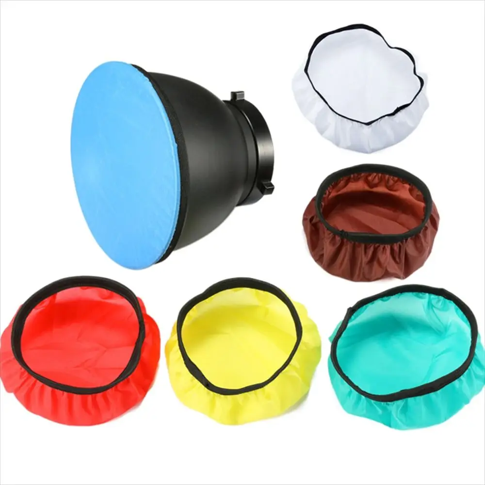 Kain Lampu Lembut 7 Inci Reflektor Warna-warni Penyebar Cahaya Standar Putih Penutup Pelindung Lampu Studio Foto Aksesori Kamera