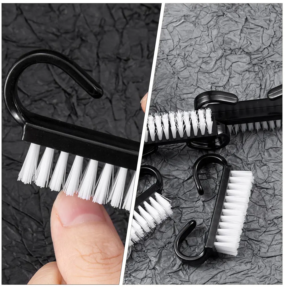 

10 pcs Black Small Horn Brush Nail Art Tool Durable Manicure Brushes Home Nail Cleaning Tools Fingernail Scrub Brushes