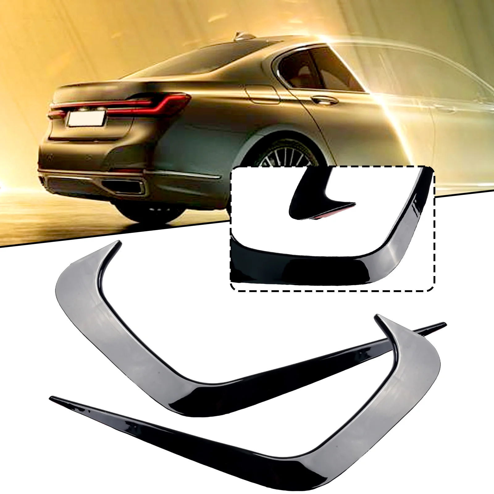 

For BMW For G20 G28 2019+ Rear Bumper Splitter Canard Cover Spoiler Vent Sticker for Enhanced Aesthetic Appeal