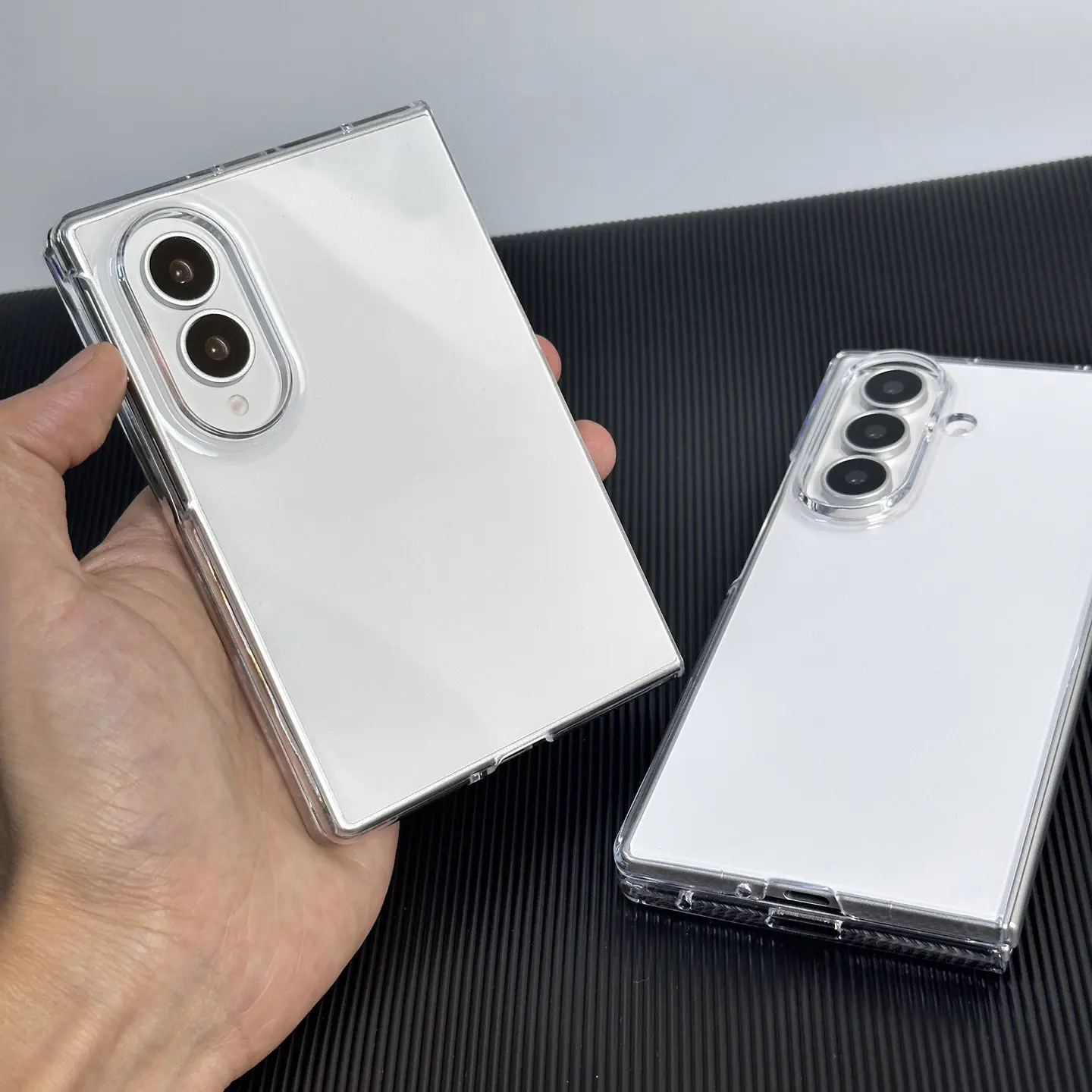 Ultra Thin Transparent Case for Samsung Galaxy Z Fold 8 Ultra Flip 8 7 6 5 4 3 Hard Acrylic Clear 2 in 1 Front Back Cover Shell