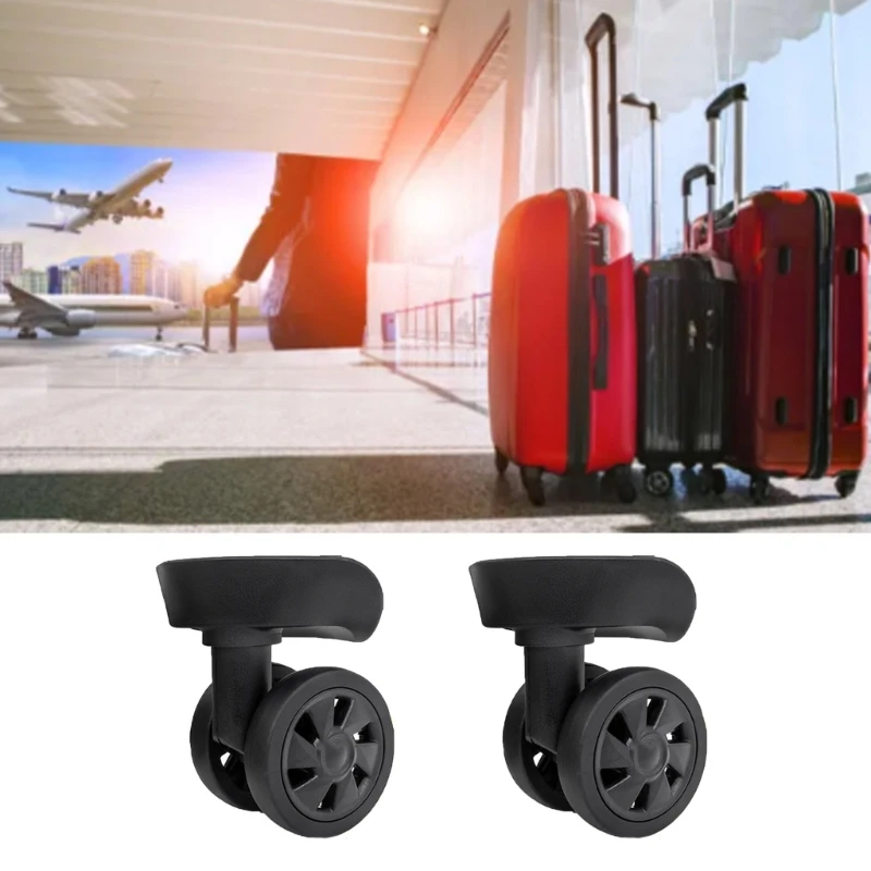 1 Pair Universal Trolley Case Luggage Wheels Luggage Box Swivel Left and Right Wheels DIY Travel Suitcase Replacement Parts